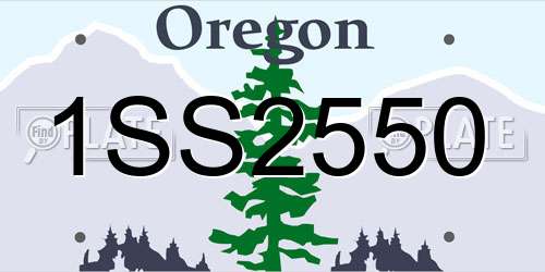 1SS2550 Oregon License Plate