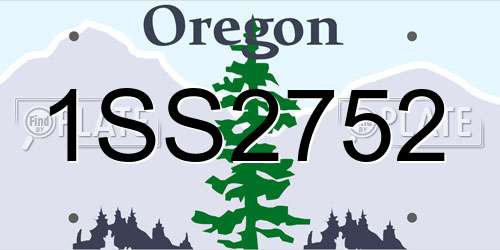 1SS2752 Oregon License Plate