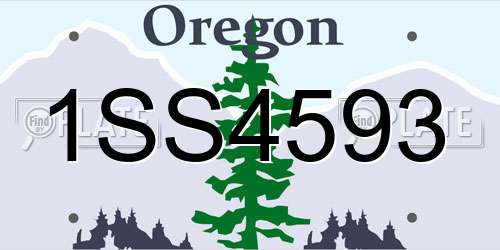 1SS4593 Oregon License Plate
