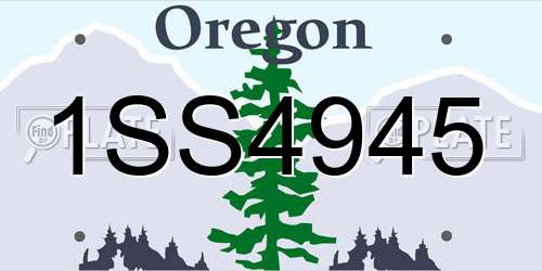 1SS4945 Oregon License Plate