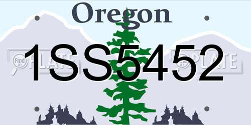 1SS5452 Oregon License Plate
