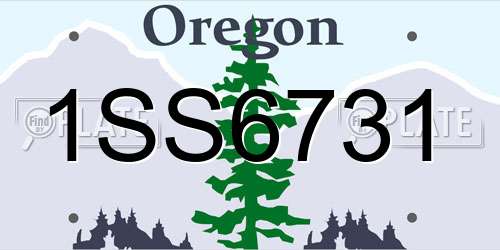 1SS6731 Oregon License Plate