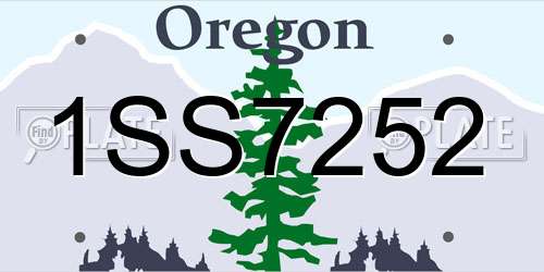 1SS7252 Oregon License Plate