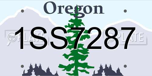 1SS7287 Oregon License Plate