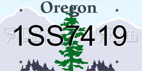 1SS7419 Oregon License Plate