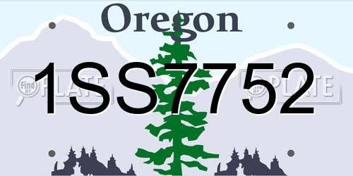 1SS7752 Oregon License Plate