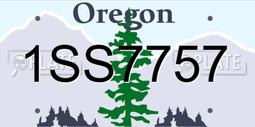 1SS7757 Oregon License Plate