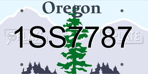 1SS7787 Oregon License Plate