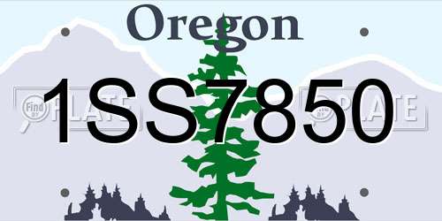 1SS7850 Oregon License Plate