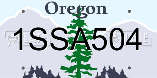 1SSA504 Oregon License Plate