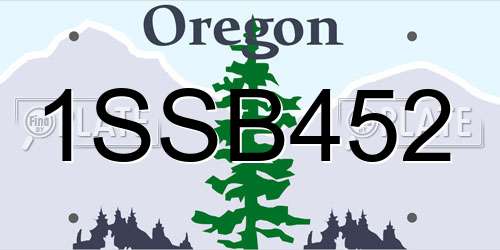 1SSB452 Oregon License Plate