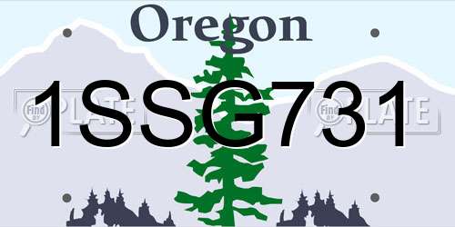 1SSG731 Oregon License Plate