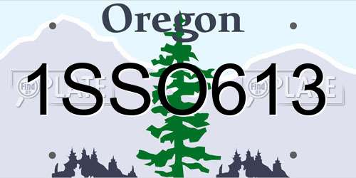 1SSO613 Oregon License Plate