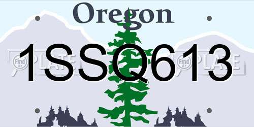 1SSQ613 Oregon License Plate