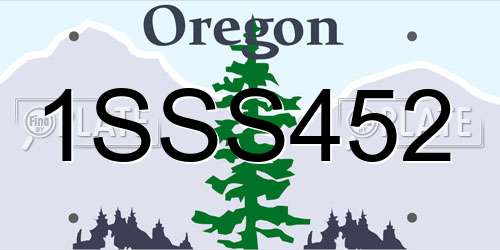 1SSS452 Oregon License Plate