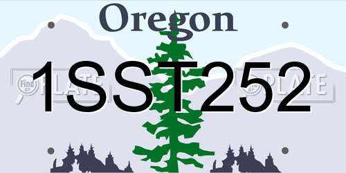 1SST252 Oregon License Plate