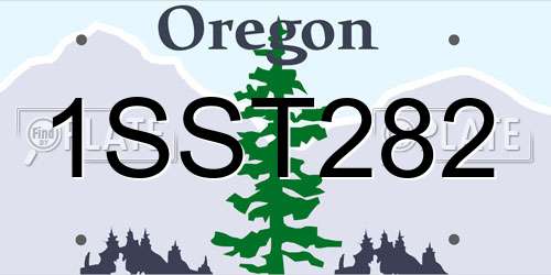 1SST282 Oregon License Plate