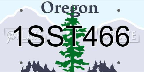 1SST466 Oregon License Plate