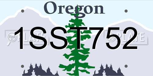1SST752 Oregon License Plate