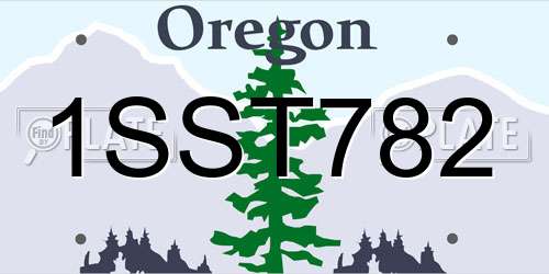 1SST782 Oregon License Plate