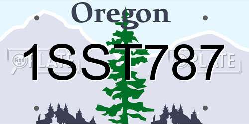1SST787 Oregon License Plate