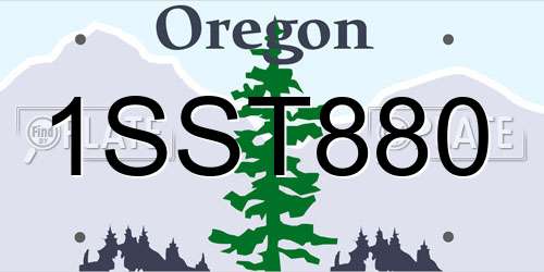 1SST880 Oregon License Plate