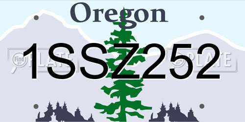 1SSZ252 Oregon License Plate