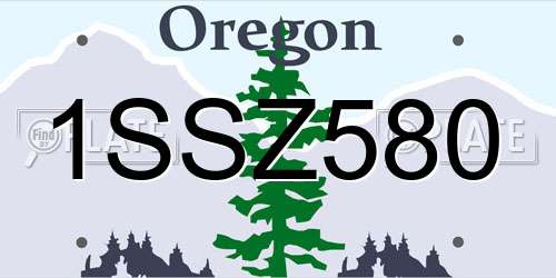 1SSZ580 Oregon License Plate