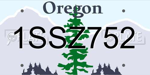 1SSZ752 Oregon License Plate