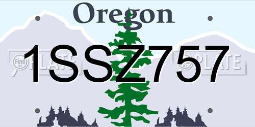 1SSZ757 Oregon License Plate