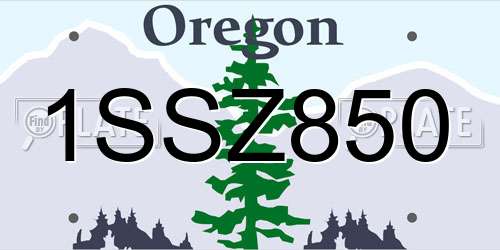 1SSZ850 Oregon License Plate