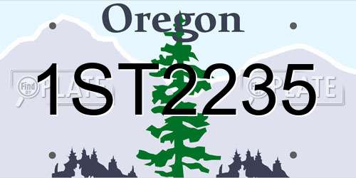1ST2235 Oregon License Plate