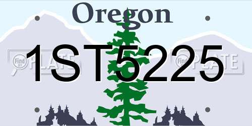 1ST5225 Oregon License Plate