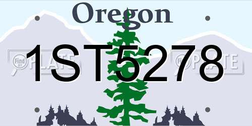 1ST5278 Oregon License Plate