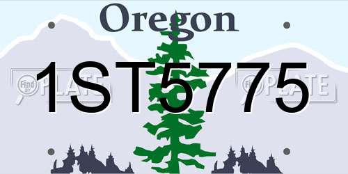 1ST5775 Oregon License Plate