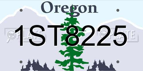 1ST8225 Oregon License Plate
