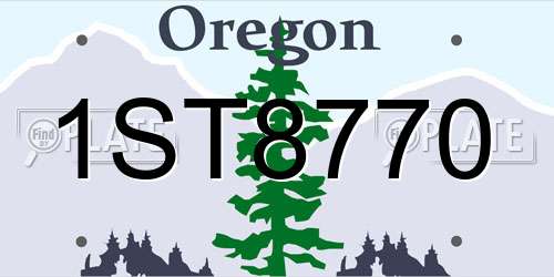 1ST8770 Oregon License Plate