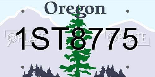 1ST8775 Oregon License Plate