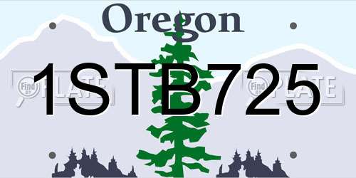1STB725 Oregon License Plate