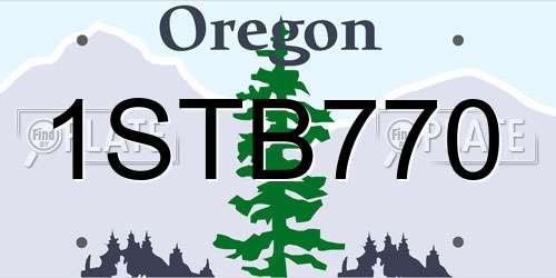 1STB770 Oregon License Plate
