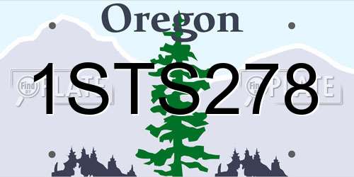 1STS278 Oregon License Plate