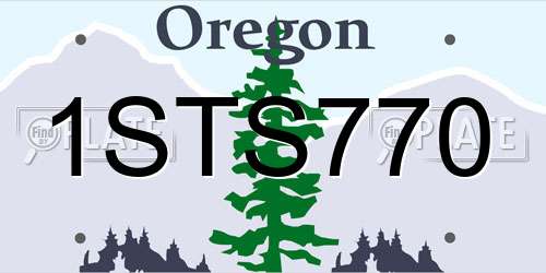 1STS770 Oregon License Plate