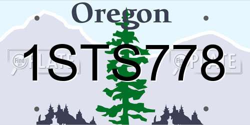 1STS778 Oregon License Plate