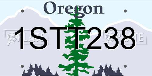 1STT238 Oregon License Plate