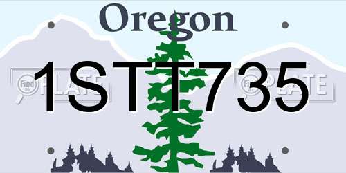 1STT735 Oregon License Plate