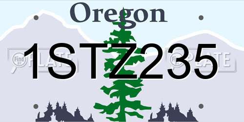 1STZ235 Oregon License Plate