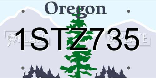 1STZ735 Oregon License Plate