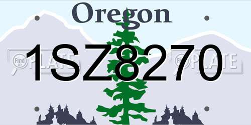 1SZ8270 Oregon License Plate