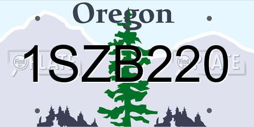 1SZB220 Oregon License Plate