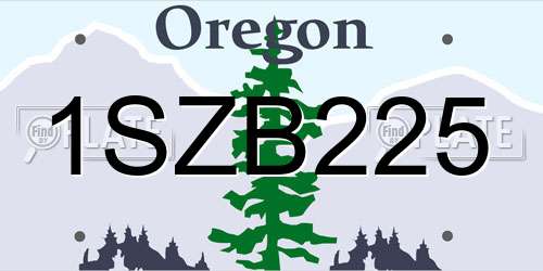 1SZB225 Oregon License Plate